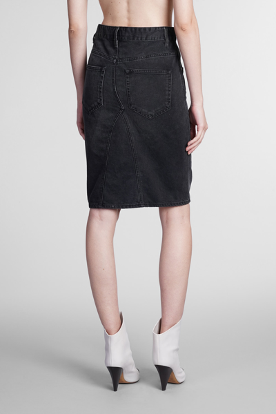 Shop Isabel Marant Étoile Fiali Skirt In Black Denim