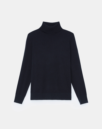 Shop Lafayette 148 Plus-size Cashmere Turtleneck Sweater In Blue
