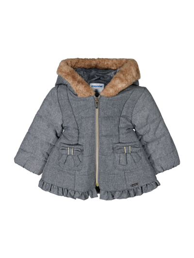 Shop Mayoral Kids Grey Jacket For Girls