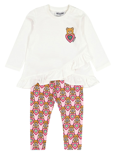 Shop Moschino Kids Clothing Set For Girls In Fuchsia