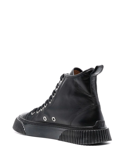 Shop Ami Alexandre Mattiussi Ridged-sole High-top Sneakers In Black
