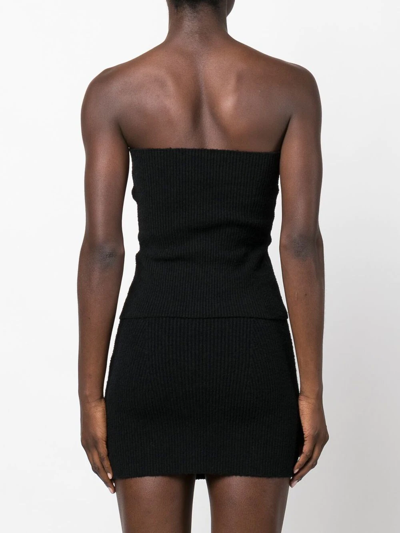 Shop Wardrobe.nyc Ribbed-knit Strapless Top In Black