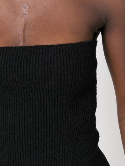 Shop Wardrobe.nyc Ribbed-knit Strapless Top In Black