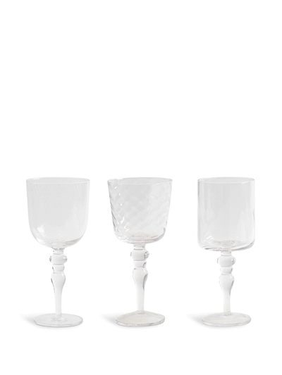 Shop Bitossi Home Assorted Goblets Glasses (set Of 6) In White