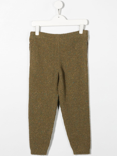 Shop Alanui Drawstring-waist Knitted Trousers In Green