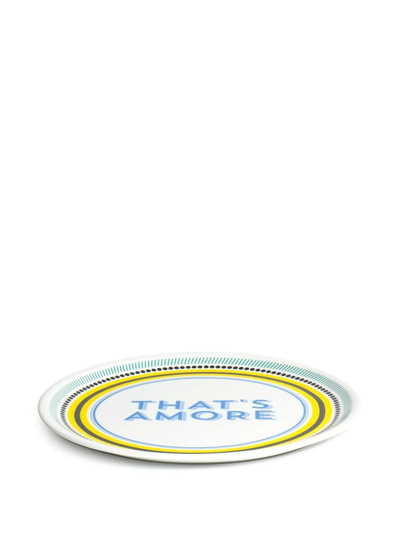 Bitossi Home 6 Piece That's Amore Pizza Plate Set In White