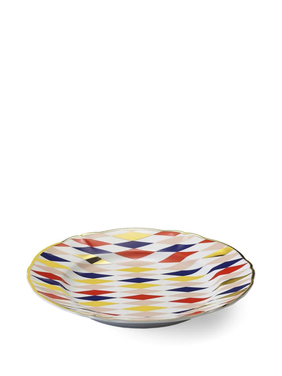Bitossi Home Quadri Dessert Plate In White