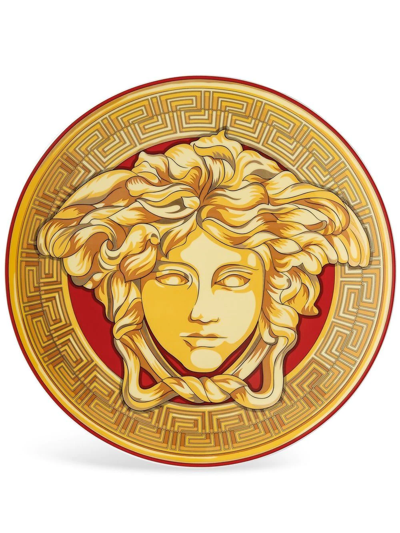 Shop Versace Medusa Amplified Christmas Plate (33cm) In Gold