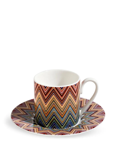 Shop Missoni Zig Zag Jarris Coffee Set In Red