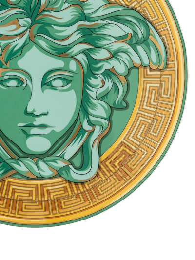 Versace Medusa Amplified Green Coin Service Plate In Green
