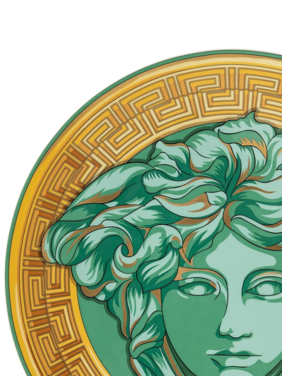 Versace Medusa Amplified Green Coin Service Plate In Green