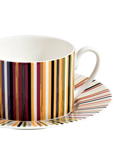 Shop Missoni Stripes Jenkins Teacup And Saucer Set In White