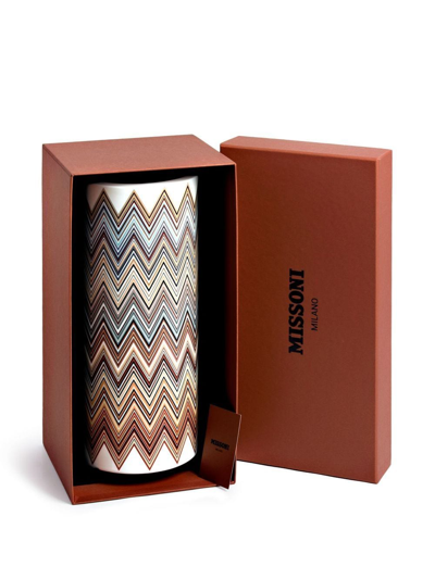 Shop Missoni Zig Zag Jarris High Vase In Neutrals