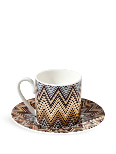 Shop Missoni Zig Zag Jarris Coffee Set In Neutrals