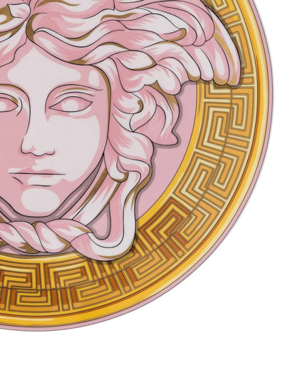 Versace Medusa Amplified Pink Coin Service Plate In Gold