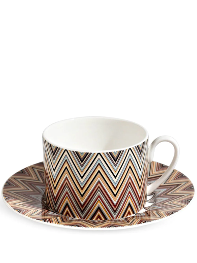 Shop Missoni Zig Zag Jarris Teacup Set In Neutrals