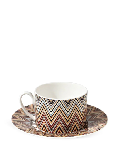 Shop Missoni Zig Zag Jarris Teacup Set In Neutrals