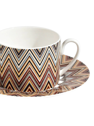 Shop Missoni Zig Zag Jarris Teacup Set In Neutrals