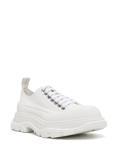 Shop Alexander Mcqueen Tread Slick Lace-up Sneakers In White