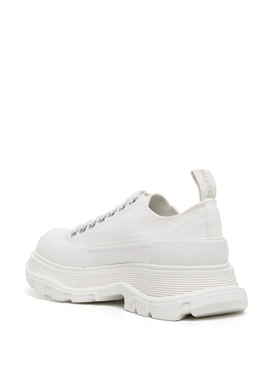 Shop Alexander Mcqueen Tread Slick Lace-up Sneakers In White