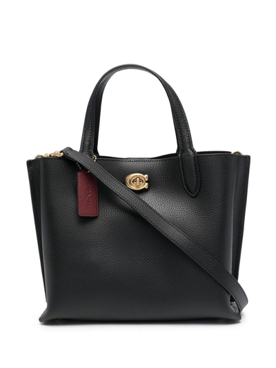 Shop Coach Willow 24 Tote Bag In Black