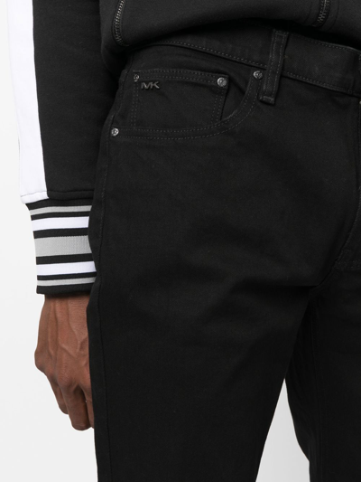 Shop Michael Kors Slim-fit Stretch-cotton Jeans In Black