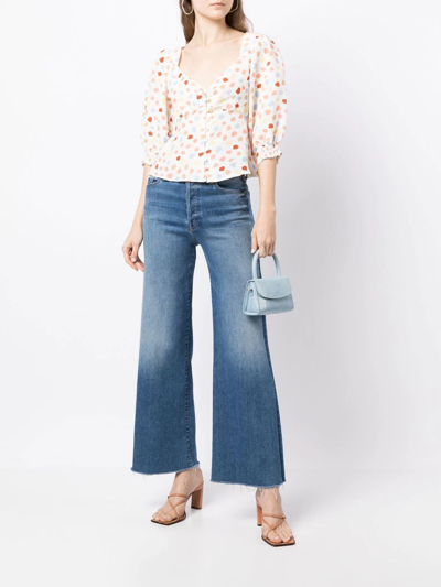 Rixo London Palma Printed Linen-blend Top In White
