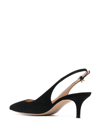 Shop Gianvito Rossi Pointed-toe Slingback Pumps In Black