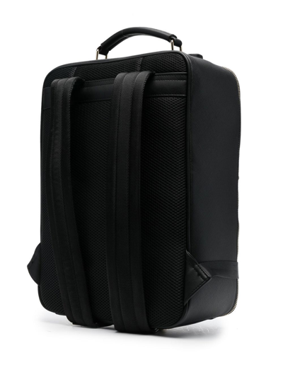 Shop V73 Logo Zipped Backpack In Black