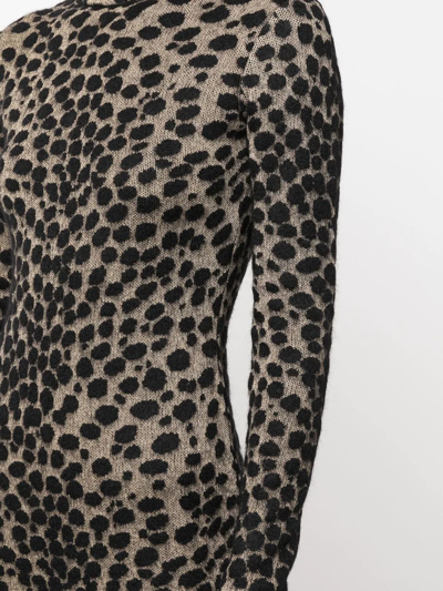 Shop Genny Leopard-print Mini Dress In Black