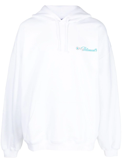 Shop Vetements Logo-print Hoodie In White
