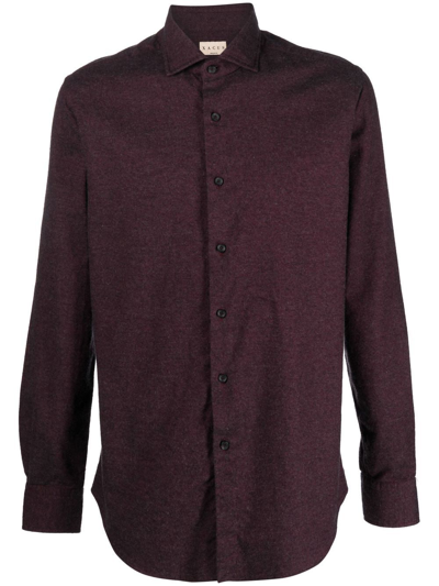 Shop Xacus Long-sleeve Poplin Shirt In Purple