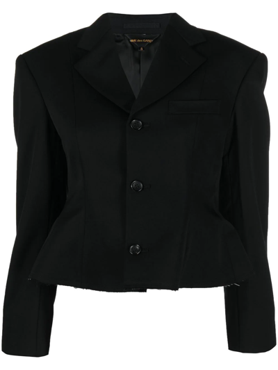Shop Comme Des Garçons Single-breasted Cropped Blazer In Black