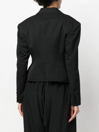 Shop Comme Des Garçons Single-breasted Cropped Blazer In Black