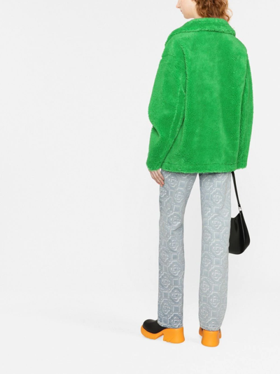 Stand Studio Marina Faux Fur Cloudy Jacket In Green