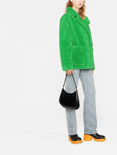 Shop Stand Studio Marina Faux-shearling Jacket In Green