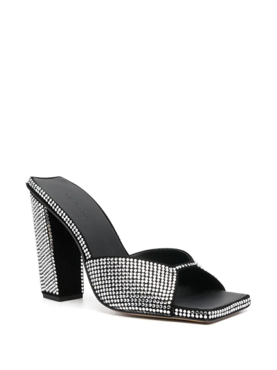 Gia Borghini 115mm Crystal-embellished Block Heels In Black