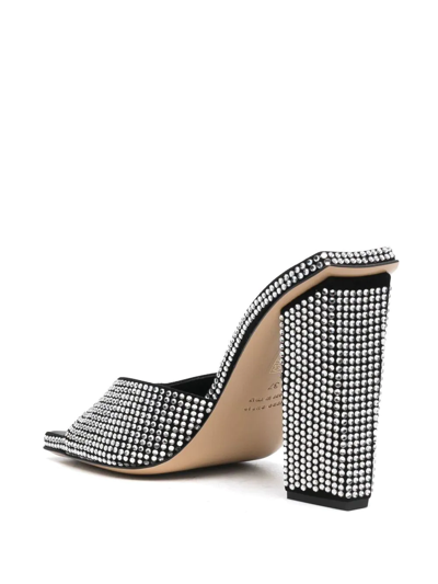 Gia Borghini 115mm Crystal-embellished Block Heels In Black