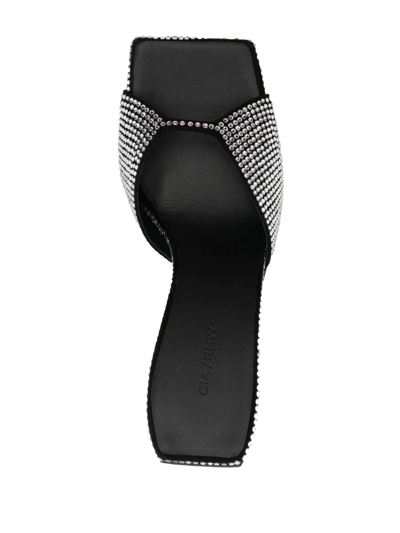 Gia Borghini 115mm Crystal-embellished Block Heels In Black