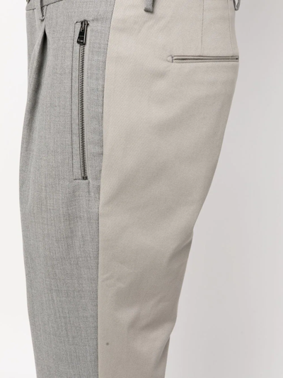 Shop Etro Panelled Straight-leg Chinos In Grey