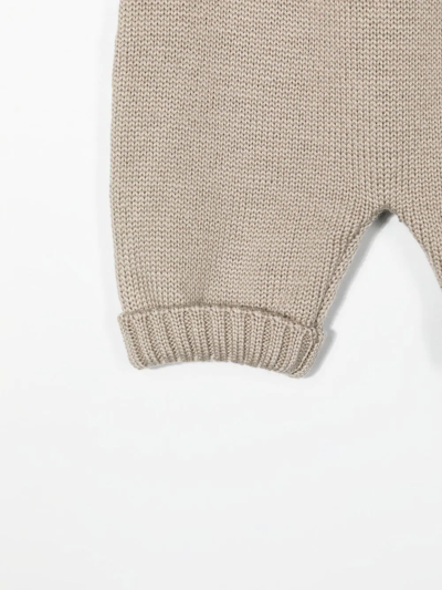 Shop Little Bear Virgin-wool Knitted Trousers In Brown