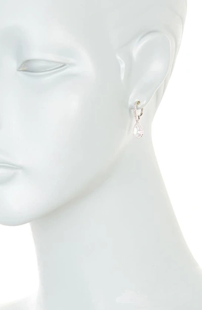 Nadri Pear Drop Cubic Zirconia Pavé Leverback Earrings In Rhodium