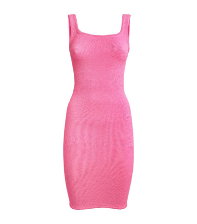 Shop Hunza G Square-neck Tank Dress In Pink