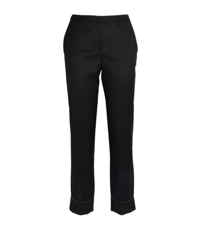 Shop Fabiana Filippi Wool Tailored Trousers In Black