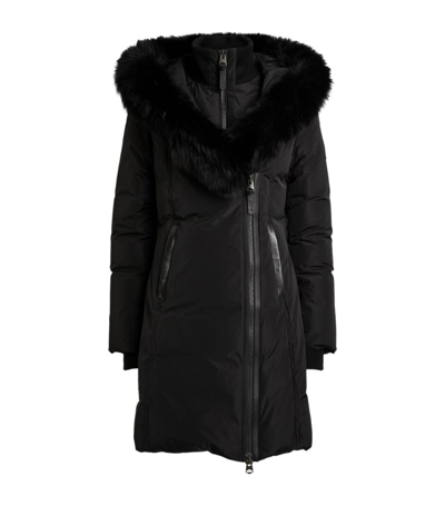 Shop Mackage Fur-trim Kay Coat In Black