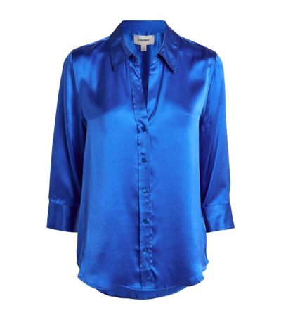 Shop L Agence Silk Dani Blouse In Blue
