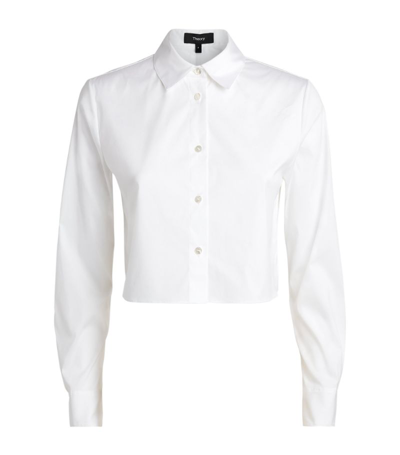 Shop Theory Cropped Shirt In White