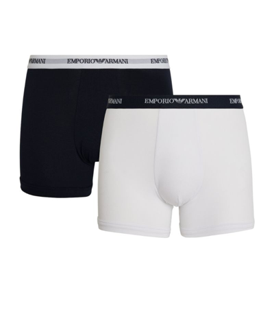 Shop Emporio Armani Stretch-cotton Boxer Briefs (pack Of 2) In White