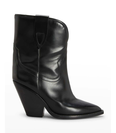 Shop Isabel Marant Leyane Leather Western Boots In Black