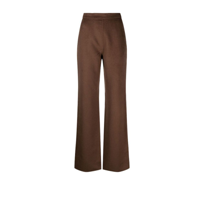 Nanushka High-waisted Straight-leg Trousers In Brown